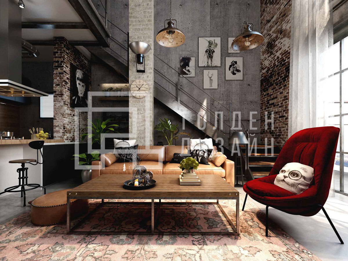 Индустриальный стиль в дизайне интерьера 3