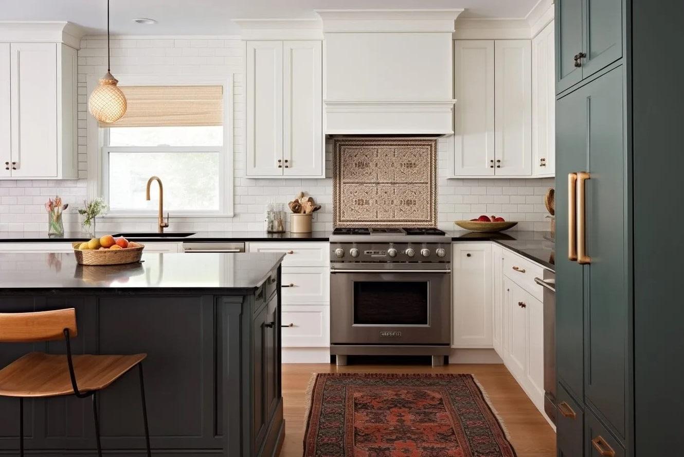 Дизайн интерьера кухни: игра цветом, использование контрастов 3